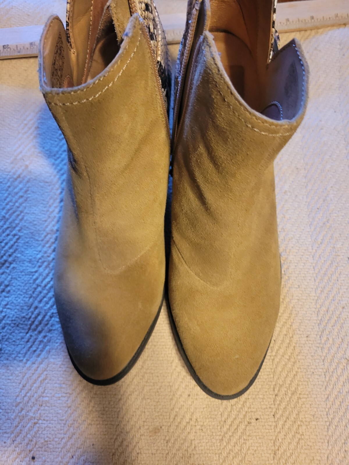 Vionic  Naomi Boots Tan Suede And Python Size 8 - image 2