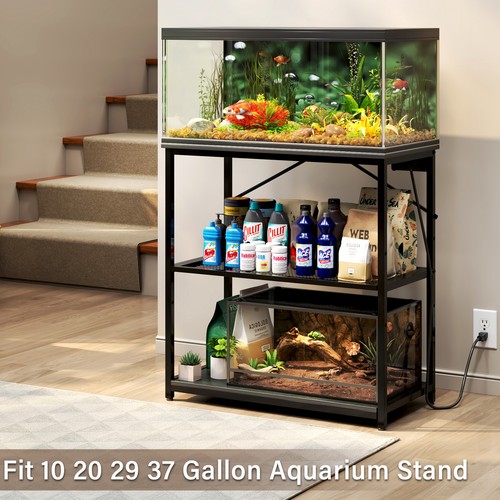 TC-HOMENY 10-37Gallon Fish Tank Stand Adjustable Aquarium Stand w/Charging Ports - Picture 4 of 11