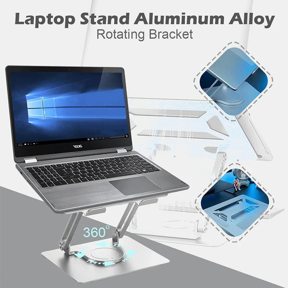 Adjustable Ergonomic Aluminum Laptop Stand for Desk with Foldable Design