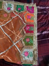 Bridal Mehndi Mendi Scarf Embroidered With Tassle Edge