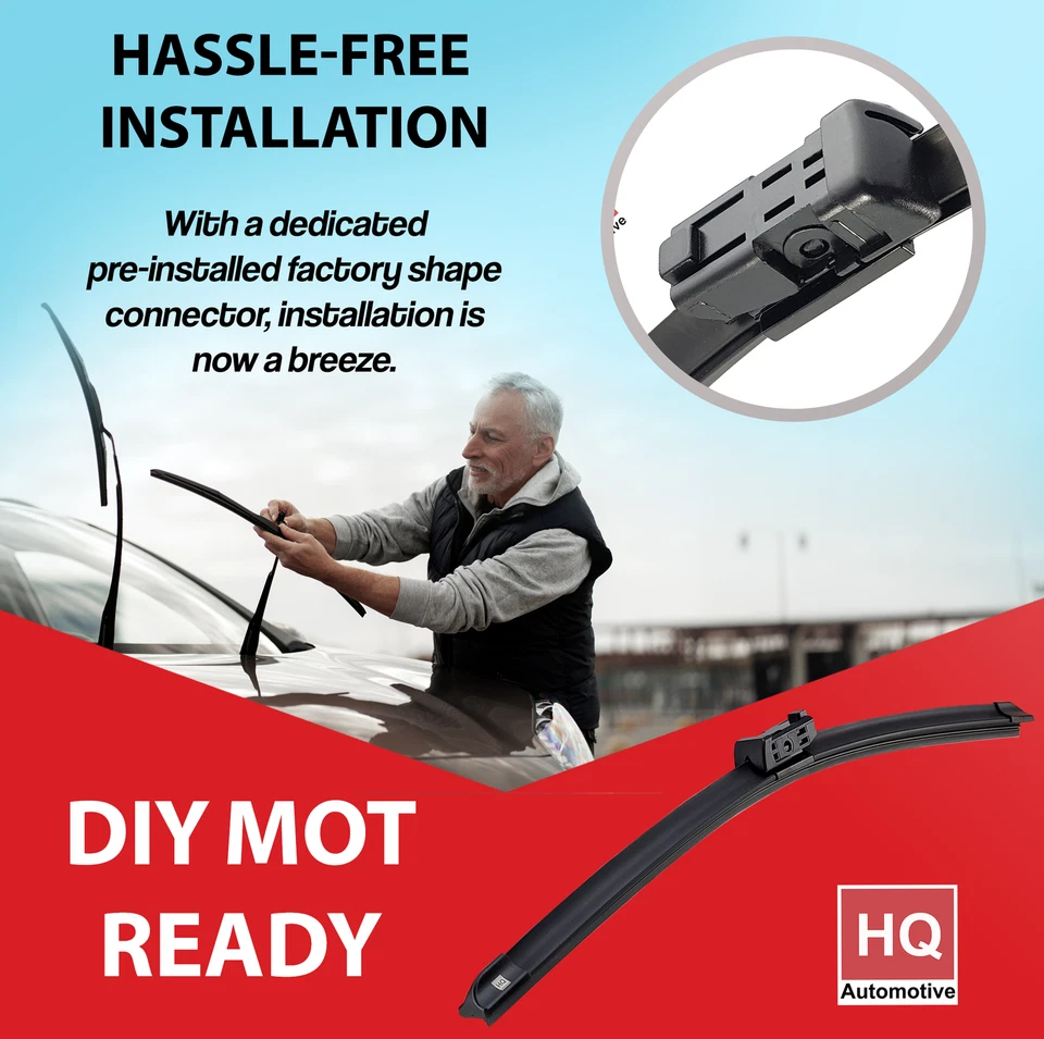 Wiper Blades for VW Golf MK5 MK6 | HQ AUTOMOTIVE Windscreen Window Wipers 3pcs - Image 2 of 4