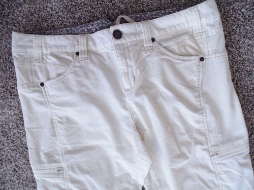 ATHLETA White Corduroy Cargo Chino Hiking Straight Leg Pants Womens 16 Stretch - Picture 3 of 7