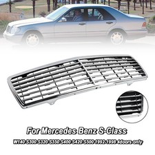 Chrome Front Bumper Grill Grille Fit Mercedes Benz S-Class W140 1992-1998 PA