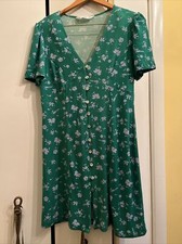 Women’s MANGO Green Floral Dress Size L NWT