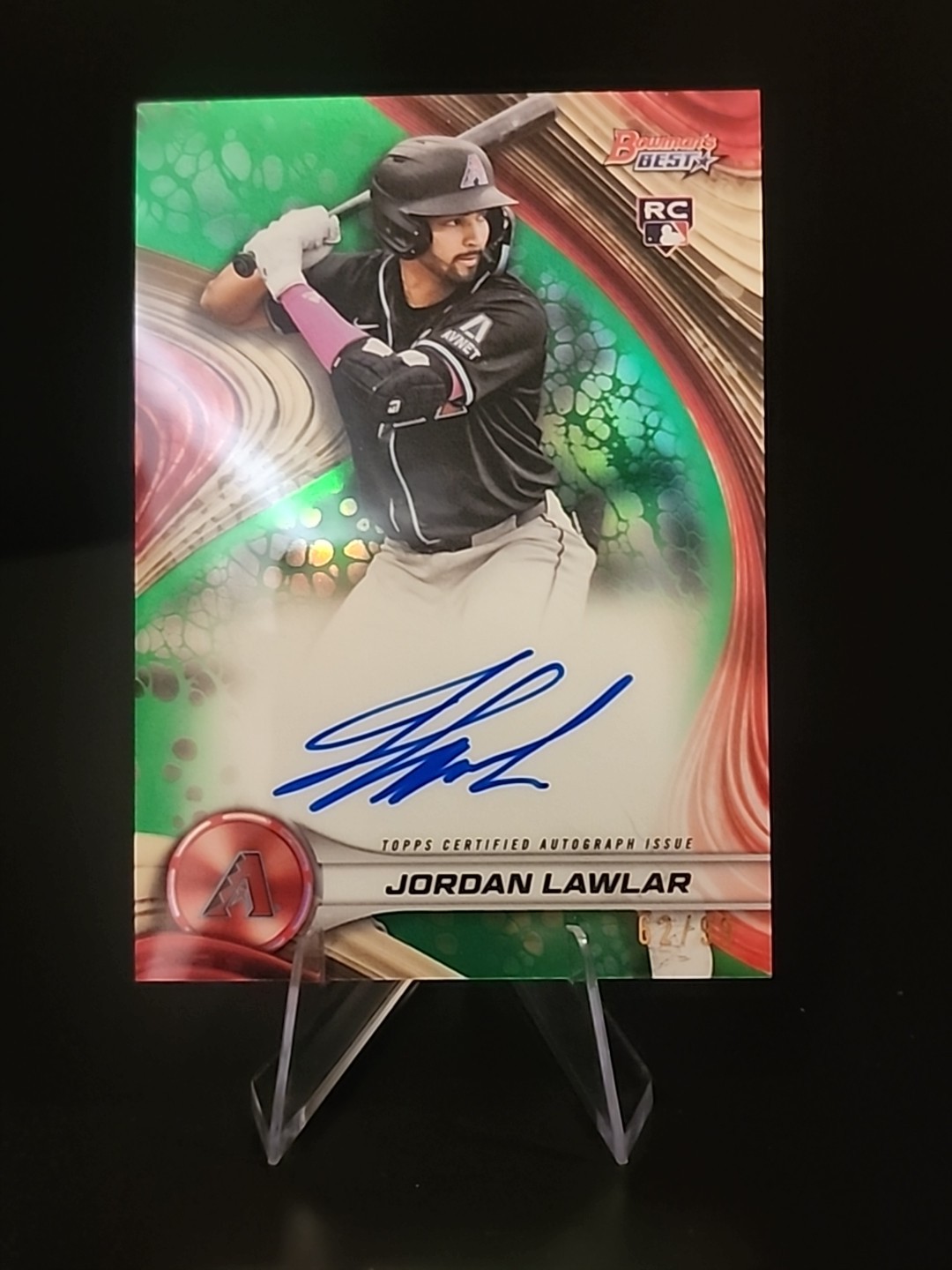 2024 Bowman’s Best Of On Card Green Auto /99 Jordan Lawlar RC Rookie SP Dbacks