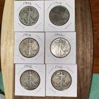 1942 Walking Liberty Half Dollars (Lot Of 6 Coins)