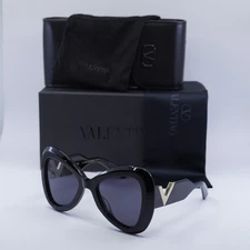 Valentino V-GOLD III VLS-138A Shiny Black/Grey 53-22-140 Sunglasses New Authe...