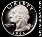1996-S Washington Quarter- Silver- Choice Gem Proof Luster No Reserve #J6719