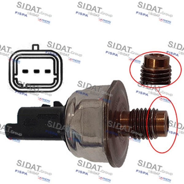 Sensor Kraftstoffdruck Sidat 81.380 FüR CitroËN Peugeot Genuine Fiat Scudo Bus 1-image