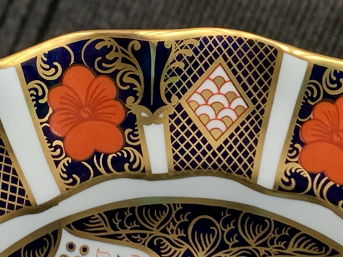 Royal Crown Derby Old Imari 1128 Wavy Fluted Sheffield Dessert Plate 8.5" - 1st - Picture 11 of 17