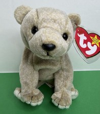TY Beanie Baby - ALMOND the Beige Bear (7 inch) - MWMT's Stuffed Animal Toy