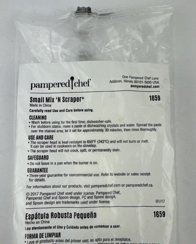 Pampered Chef Small Mix N Scraper New 10.5 Inches #1659 Long Spatula Baking - Picture 3 of 9