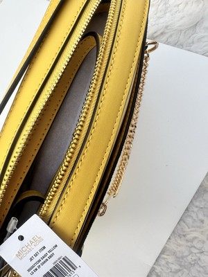 Michael Kors Ew Chain Large Crossbody Mk Logo Daisy Yellow