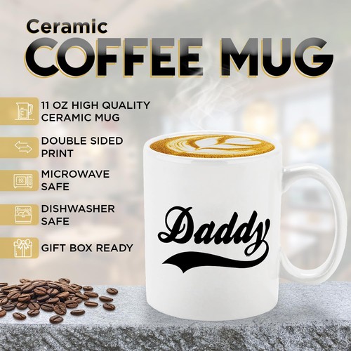 Daddy - White Ceramic Coffee Mug - Funny Father's Day Birthday Gifts For New ... - Bild 2 von 9