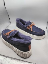 Skechers Cozy Ojai Moccasin Slippers Women's 8.5M Blue Navy   A296
