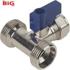 Dual Appliance Tee Valve | 3/4” X 3/4” X 15Mm | BSP Compression Twin Washing Mac
