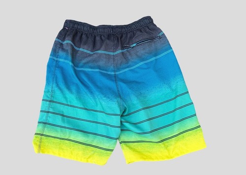 Burnside Men’s Medium Blue Yellow Striped Swim Surf Board Shorts Tie String - Picture 5 of 9