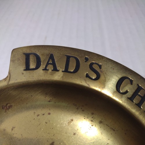 Vintage Russ Berrie Dad's Change Tray Brass Trivet Father's Day Gift - Picture 3 of 11