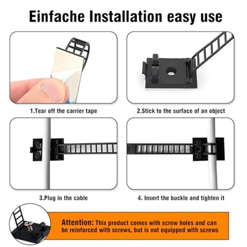 Reusable Adjustable Cable Clips and Ties with Strong Adhesion for Cable Control - Picture 11 of 34