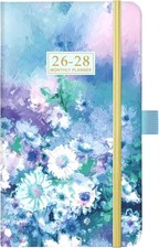 2026-2028 Pocket Planner/Calendar - 3 Year Monthly Planner Blue Oil Painting