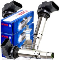 3X Bosch 0986221023 ZüNdspulen + 0242240665 ZüNdkerzen FüR Seat Skoda VW 1.2