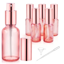6 Pack 1 Oz Pink Glass Spray Bottles Empty Perfume Fine Mist Atomizer