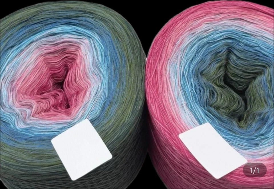 1.1 Lb Lyocell Cotton Tencel Sultan Ombre Cake Yarn Rose Purple Pink Blue Green - Image 4 of 4