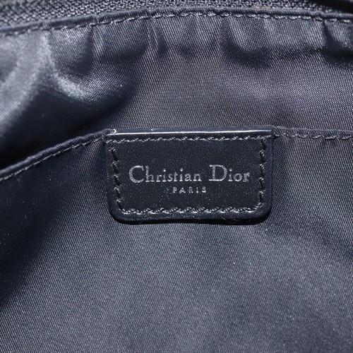 Christian Dior Trotter Canvas Accessory Pouch Black Silver Auth ep9397 - Picture 15 of 21