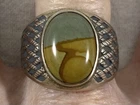 Vintage Old Pawn WCG Sterling Silver Agate Ring Size 12