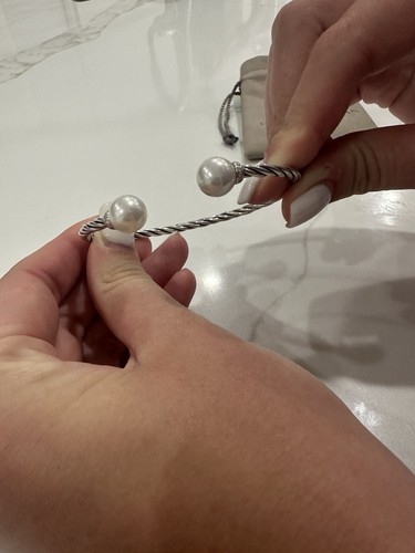 DAVID YURMAN SOLARI BRACELET w/ DIAMOND & PEARL-Est. Retail $1,300 - DY POUCH - Picture 4 of 4