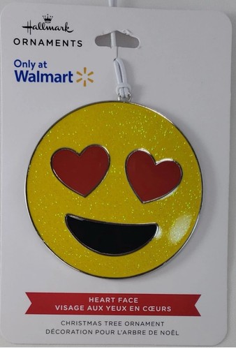 Hallmark  2023 “Heart Face” 3" Flat Metal Enamel Coated Ornament - Picture 1 of 3