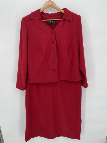 Sag Harbor Women Plus Size 18W 2-Piece Jacket Dress Set Embroidered Eyelet - Picture 3 of 24