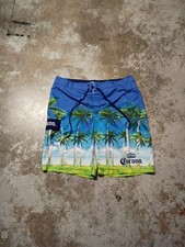 Men's Tropical Palm Tree Print Corona Alcoholic Board Shorts Men's Sz 34 Summer