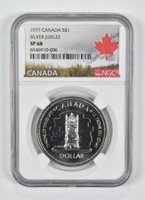 1977 SP68 Canadian $1 Silver Dollar Silver Jubilee NGC Canada Lbl *5326