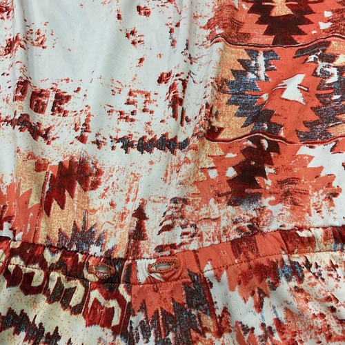 Veronica B Skort Romper Small Off Shoulder 3/4 Sleeve Brown/Orange Aztec Boho - Picture 12 of 12