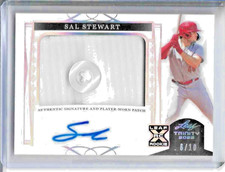 2022 Leaf Trinity Sal Stewart BUTTON PATCH Auto RC # 6/10 REDS