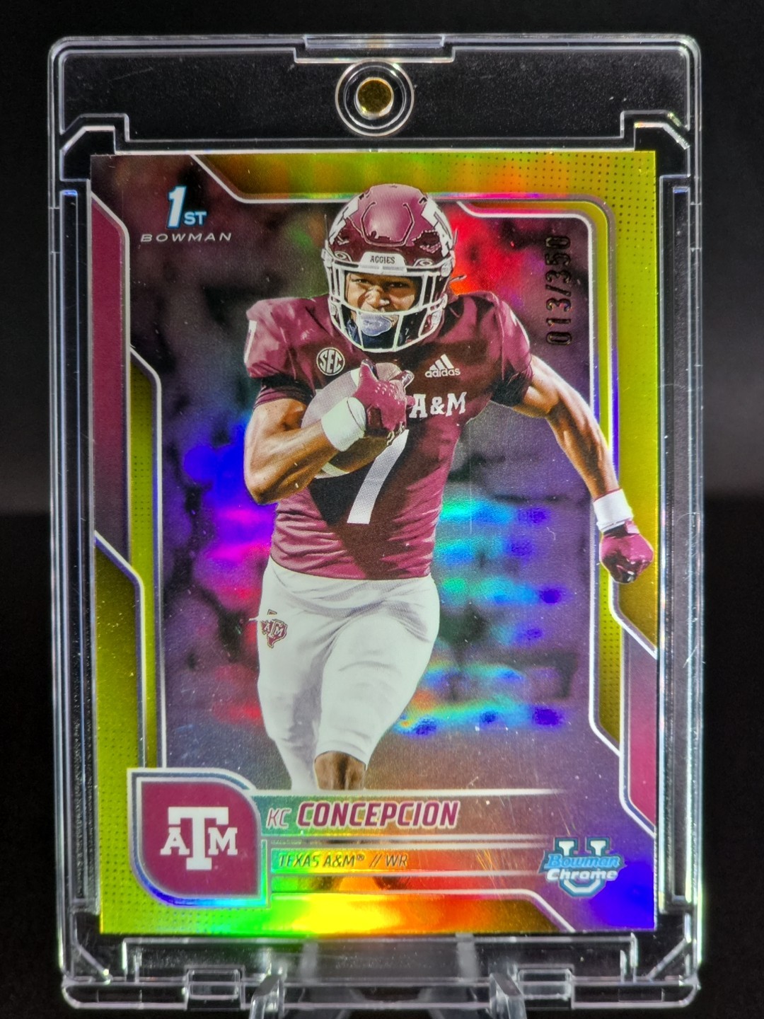 KC Concepcion 2025 Bowman U Chrome /350 Yellow Refractor Texas A&M Aggies #91 📈