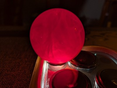 GRAIL- .93 German Cadmium Marble DAYLIGHT GLOW Neon Red Pink Shooter Pontil Rare