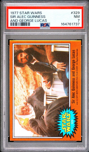 1977 Topps Star Wars #329 Sir Alec Guinness and George Lucas
