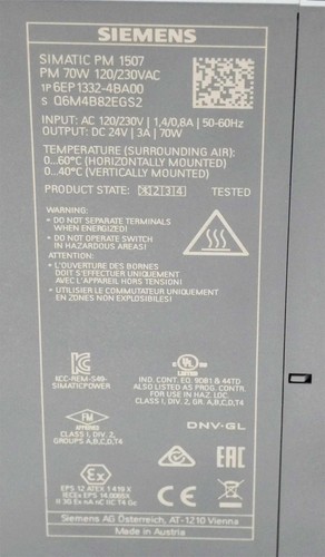 Siemens SIMATIC PM 1507 6EP1332-4BA00 E-Stand: 01 Power Supply -Unused- - Picture 3 of 8
