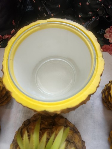 Cubo de hielo de piña y 4 vasos, Hawaiian Cottage Cherry Hill, Nueva Jersey, años 70 - Imagen 3 de 20