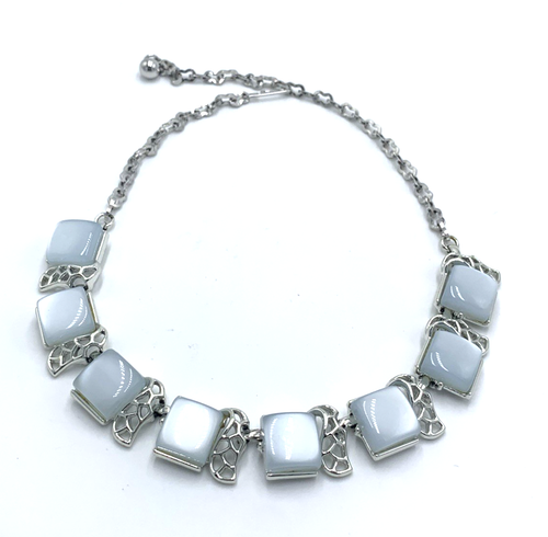 Conjunto de Collar, Pendientes y Pulsera TERMOSET CORO AZUL MOONGLOW VINTAGE AÑOS 50 - Imagen 10 de 17