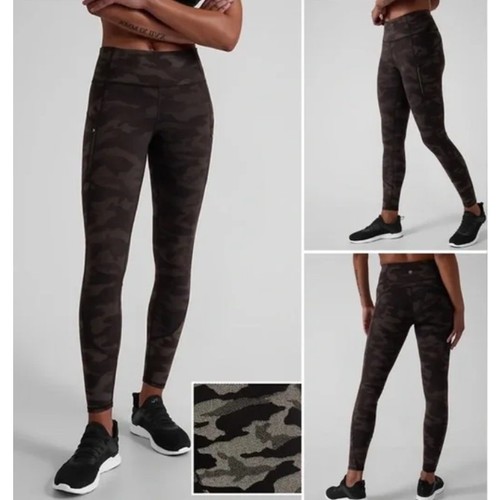 Athleta Rainier Reflective Tight Camo Lux Black Size Medium