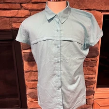 Magellan Outdoors Blue Casual Button Down Shirt women's XXL