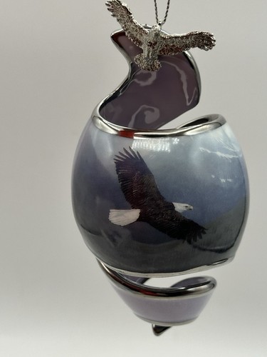 On Eagles’ Wings Dreiteiliges Porzellan Ornament Set Bradford Editions 2001 Box2 - Bild 2 von 19