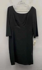 NWT Evan-Picone Women's Black Stretch Cocktail Sheath Dress 3/4 Sleeve Size 12