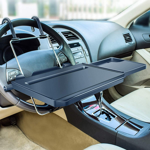 2 in 1 Car Steering Wheel Tray/Back Seat Headrest Tray for Eating Food Drink and - Afbeelding 9 van 12
