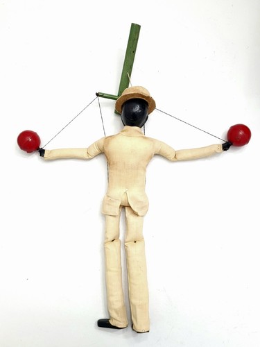 Vintage Black Americana Marionette Puppet 16" Flat Hand Made Folk Art LOOK/READ - Picture 14 of 15