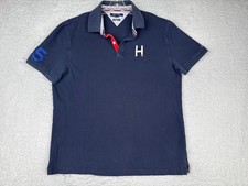 Tommy Hilfiger Polo Shirt Men Extra Large Blue Short Sleeve Custom Fit 5 Cotton