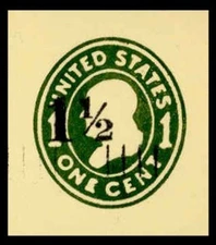 SCOTT #U491 VERY FINE MINT CUT SQUARE